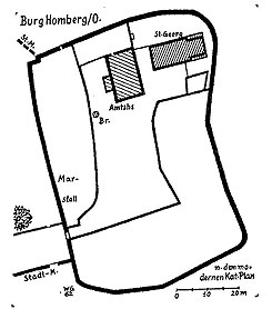 Plan der Burg Homberg (aus Grich 1962, S. 27)