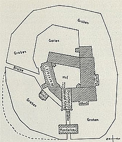 Plan von Schloss Merlau (aus Voigt 1941, S. 27)