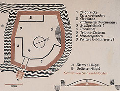 Plan der Burg auf der Informationstafel (Foto Eismann 2019)