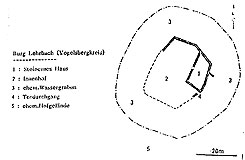 Plan von Burg Lehrbach (aus Schneider 2003, S. 16)