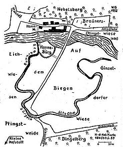 Lageplan der Hunburg bei Betziesdorf