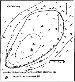 Plan der Weielsburg (aus Eisel 1965, S. 118)