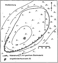 Plan der Wei�elsburg (aus Eisel 1965, S. 118)