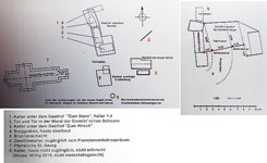 Lageplan der bekannten Burgreste (nach: Wittig 2016, S. 52 Abb. 27) 