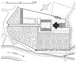 Lageplan um 1830, aus: KD Siegkreis (1907)