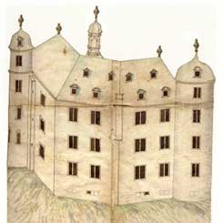 Ansicht der Burg o.D. (Anf. 18. Jh.), aus: Brommer, Momentaufnahmen (2000)