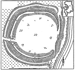 Plan des Ringwalls Schwedenschanze von Dabel (aus Corpus, Abb. 29).