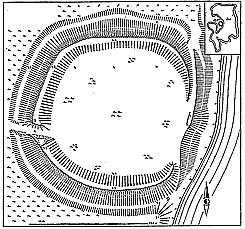 Plan des Ringwalls Schwedenschanze von Dabel (aus Corpus, Abb. 29).