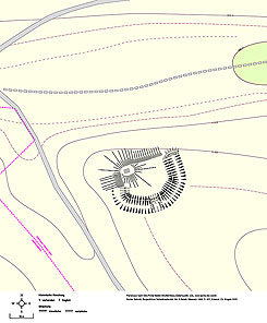 Planskizze nach Geo-Portal Baden-Wrttemberg (Datenquelle: LGL, ww.lgl-bw.de) sowie Gnter Schmitt, Burgenfhrer Schwbische Alb, Bd. 6 Ostalb, Biberach 1995, S. 427, Entwurf: Christoph Engels 2022. 