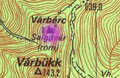 Die topographische Lage der Burg Salgó bei Perőcsény auf der Karte 1:25.000