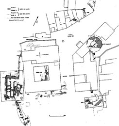 Die Bischofsburg in Vc. Grabungsgrundriss, 1990. (Endre Egyed)