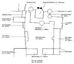 Grundriss-Skizze des Schlosses, aus: Traudel Wellenktter, Laubach, Geschichte und Gegenwart, Laubach 2004