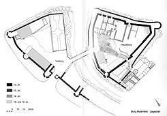 Plan der Burg Maienfels (aus Fleck 2004)