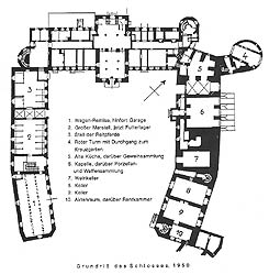 Grundriss des Schlosses, aus: Friedhoff, Sauerland und Siegerland (2002)