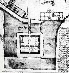 Plan des Schlosses Hofheim um 1800 (aus Brecht 2002, S. 46)