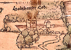 Die Holzhausensche Oede auf dem Belagerungsplan von 1525 (Foto Eismann 2024)