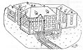 Gestrichelt markiert ist der erhaltene Rest von Schloss rzell (aus Kunz 2002, S. 117) 
