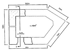 Rekonstruierter Grundriss des Turms (aus Martin, Schrage 2013, S. 80)