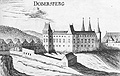 Dobersberg. Historische Ansicht der Stadtburg. Stich: Georg Matthus Vischer (1672).