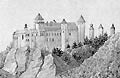 Rosenburg: Historische Ansicht des Burg-Schlosses von Nordosten. Aus: F. X. Schweickhardt von Sickingen, Darstellung des Erzherzogthums Oesterreich unter der Ens (Wien 1831-1841).