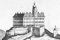 Weitra: Historische Ansicht der Stadt und Burg. Stich: Georg Matthäus Vischer (1672).