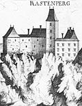 Historische Ansicht der Burg. Stich von Georg Matthäus Vischer (1672)