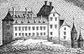 Historische Ansicht der Burg. Stich von Georg Matthus Vischer (1672)