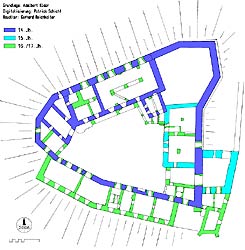 Bauphasenplan. Grundlage: Adalbert Klaar; Baualtersbestimmung: Gerhard Reichhalter; Digitalisierung: Patrick Schicht (2006)