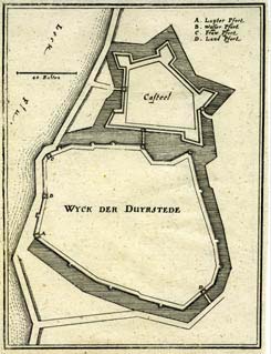 Duurstede, plattegrond: Merian (1659)