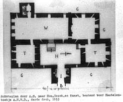 Loevestein; plattegrond kelderverdieping: Coll. NKS