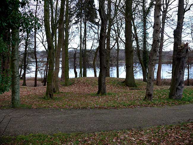 Groß Raden, vermuteter Burghügel im Gutspark (Foto: Ruchhöft)