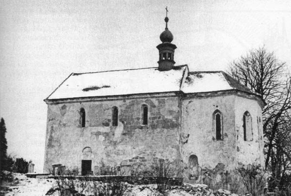 VERUBY. Romnsk tribunov kostel na předhrad. Podle Durdk 2000. VERUBY. -  Die romanische Tribunkirche im Vorburgareal. Nach Durdk 2000