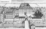 Kaiserebersdorf: Historische Ansicht des Schlosses, aus: Vischer, Topographia (1672)