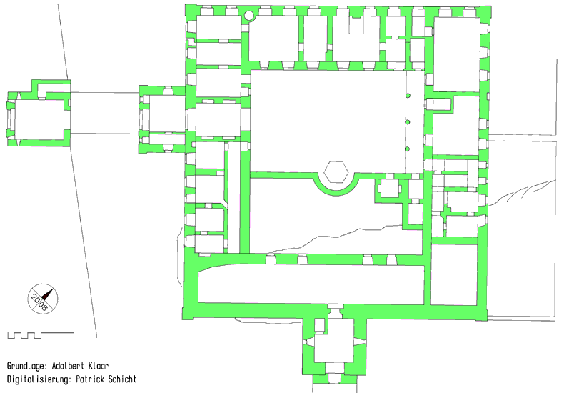 Greillenstein: Grundrissplan. Grundlage: Adalbert Klaar. Digitalisierung: Patrick Schicht (2006)