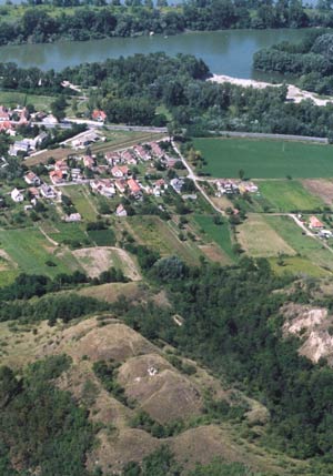 Die Burg von Neszmély. Luftaufnahme vom SW. 2005. (www.civertan.hu)