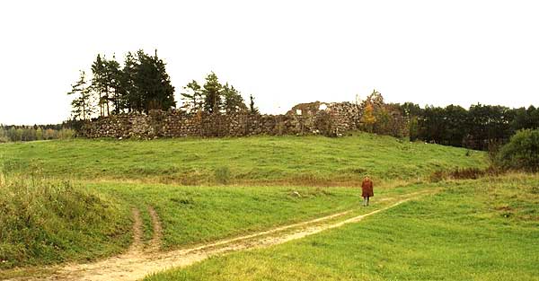 Gesamtansicht der Burgruine, Foto: Andris Caune (1998)